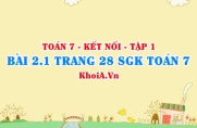 Bài 2.1 trang 28 SGK Toán 7 tập 1 Kết nối tri thức